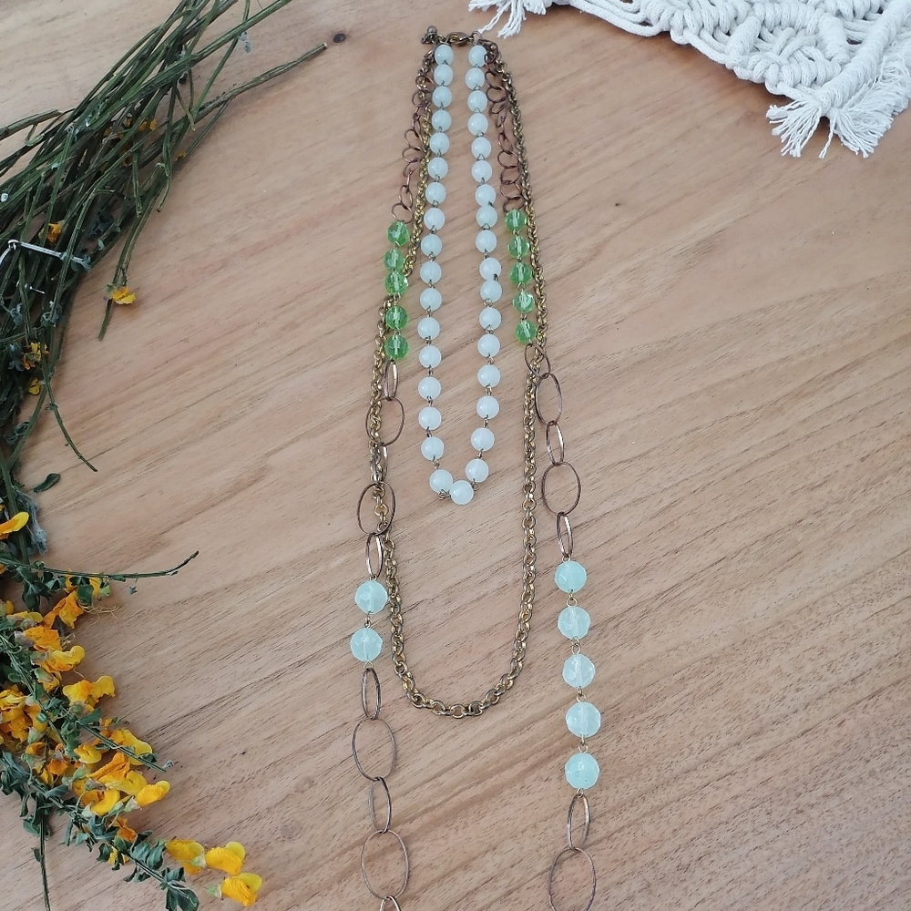 Beautiful Multi Layered Beaded Statement Necklace - image 7